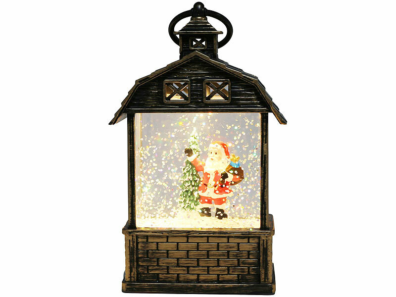 ; LED-Laternen mit Schneewirbel