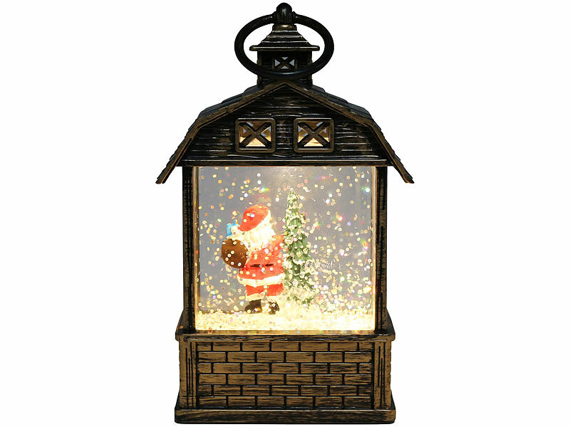 ; LED-Laternen mit Schneewirbel