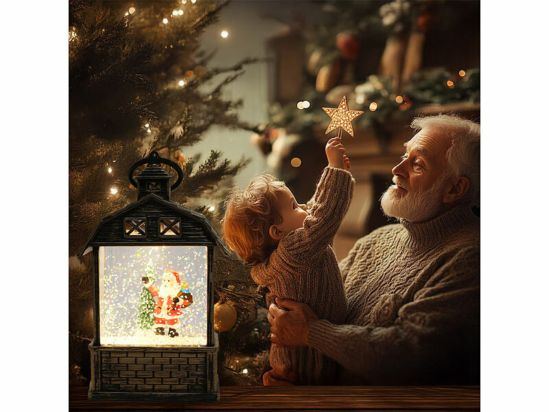 ; LED-Laternen mit Schneewirbel LED-Laternen mit Schneewirbel 