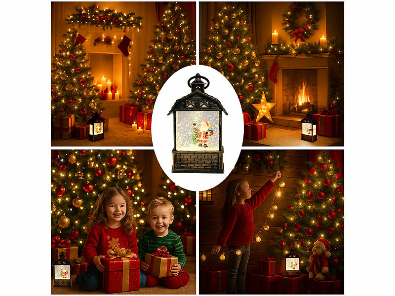 ; LED-Laternen mit Schneewirbel LED-Laternen mit Schneewirbel 