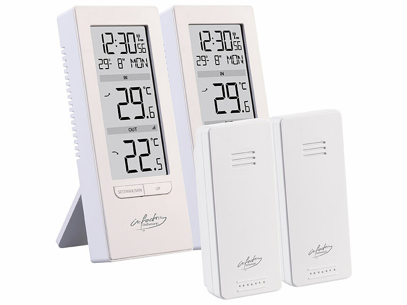 ; Wetterstationen mit Farb-Display, Funkuhr und Außensensor Wetterstationen mit Farb-Display, Funkuhr und Außensensor 