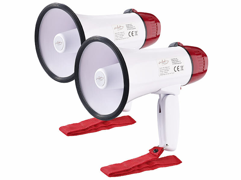 ; Megafone mit MP3-Playern Megafone mit MP3-Playern Megafone mit MP3-Playern 