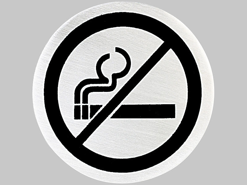 infactory Edelstahl-Türschild "Nichtraucher", selbstklebend;   