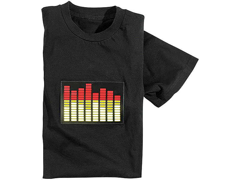 infactory T-Shirt mit 8-Kanal Leucht-Equalizer Größe S; Farbwechsel-T-Shirt Farbwechsel-T-Shirt Farbwechsel-T-Shirt Farbwechsel-T-Shirt
