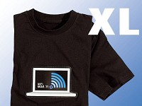 infactory T-Shirt mit leuchtender WiFi-/WLAN-Anzeige Größe XL; Farbwechsel-T-Shirt Farbwechsel-T-Shirt 