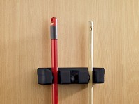 infactory 3-facher Universal-Gerätehalter zur Wandmontage, schwarz;   