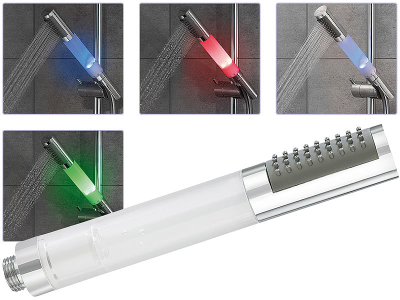 ; LEDs Lichter Farben bunte Beleuchtungen Wechsel automatic automatische Thermometer Chrom verchromt 
