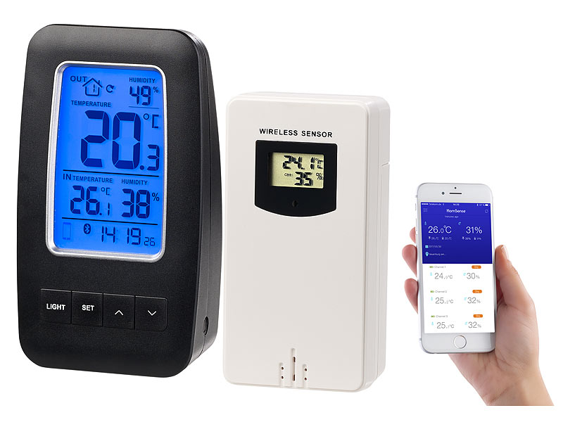 ; Funk-Wetterstationen mit Außensensor, WLAN und App Funk-Wetterstationen mit Außensensor, WLAN und App 
