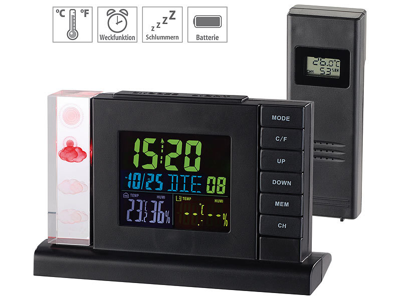 ; Funk-Wetterstationen mit Außensensor, WLAN und App, Wetterstationen mit Farb-Display, Funkuhr und Außensensor Funk-Wetterstationen mit Außensensor, WLAN und App, Wetterstationen mit Farb-Display, Funkuhr und Außensensor Funk-Wetterstationen mit Außensensor, WLAN und App, Wetterstationen mit Farb-Display, Funkuhr und Außensensor 