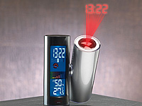infactory 5in1-Projektionsuhr mit Wecker & Wetterstation (refurbished);  