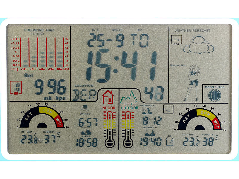 ; Wettervorhersagen Vorhersagen LCD Temperaturen digitale Uhrzeit Displays innen Wettervorhersagen Vorhersagen LCD Temperaturen digitale Uhrzeit Displays innen 