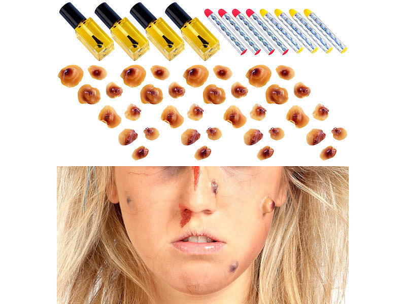 ; Körper Scary Faces gruselige Stylings Narbengesichter Aufkleber Verkleidungen 
