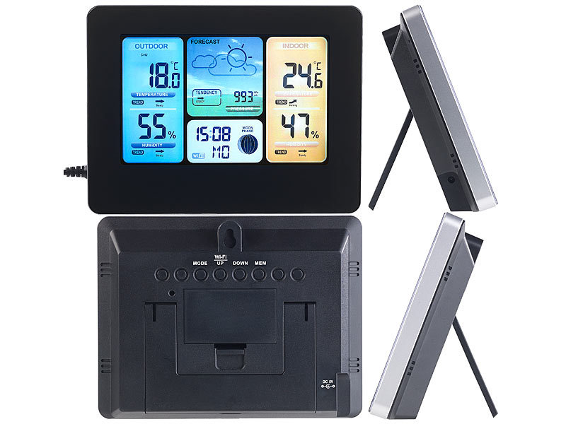 ; Funk-Wetterstationen mit Außensensor, WLAN und App, Wetterstationen mit Farb-Display, Funkuhr und Außensensor Funk-Wetterstationen mit Außensensor, WLAN und App, Wetterstationen mit Farb-Display, Funkuhr und Außensensor Funk-Wetterstationen mit Außensensor, WLAN und App, Wetterstationen mit Farb-Display, Funkuhr und Außensensor Funk-Wetterstationen mit Außensensor, WLAN und App, Wetterstationen mit Farb-Display, Funkuhr und Außensensor Funk-Wetterstationen mit Außensensor, WLAN und App, Wetterstationen mit Farb-Display, Funkuhr und Außensensor 