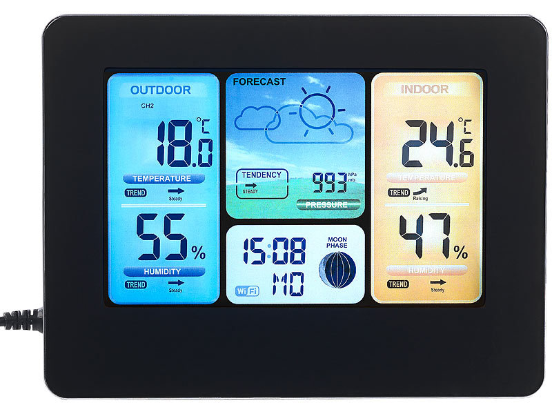 ; Funk-Wetterstationen mit Außensensor, WLAN und App, Wetterstationen mit Farb-Display, Funkuhr und Außensensor Funk-Wetterstationen mit Außensensor, WLAN und App, Wetterstationen mit Farb-Display, Funkuhr und Außensensor Funk-Wetterstationen mit Außensensor, WLAN und App, Wetterstationen mit Farb-Display, Funkuhr und Außensensor Funk-Wetterstationen mit Außensensor, WLAN und App, Wetterstationen mit Farb-Display, Funkuhr und Außensensor Funk-Wetterstationen mit Außensensor, WLAN und App, Wetterstationen mit Farb-Display, Funkuhr und Außensensor 