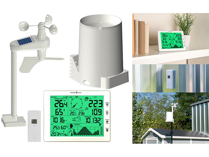 ; Funk-Wetterstationen mit Außensensor, WLAN und App, Wetterstationen mit Farb-Display, Funkuhr und Außensensor Funk-Wetterstationen mit Außensensor, WLAN und App, Wetterstationen mit Farb-Display, Funkuhr und Außensensor Funk-Wetterstationen mit Außensensor, WLAN und App, Wetterstationen mit Farb-Display, Funkuhr und Außensensor 