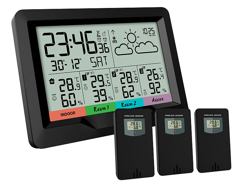 ; Funk-Wetterstationen mit Außensensor, WLAN und App Funk-Wetterstationen mit Außensensor, WLAN und App Funk-Wetterstationen mit Außensensor, WLAN und App Funk-Wetterstationen mit Außensensor, WLAN und App 