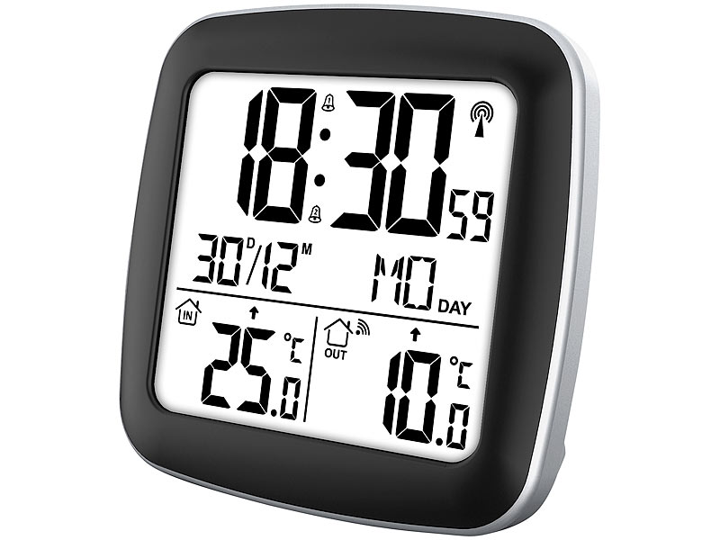 ; Wetterstationen mit Farb-Display, Funkuhr und Außensensor Wetterstationen mit Farb-Display, Funkuhr und Außensensor Wetterstationen mit Farb-Display, Funkuhr und Außensensor Wetterstationen mit Farb-Display, Funkuhr und Außensensor 