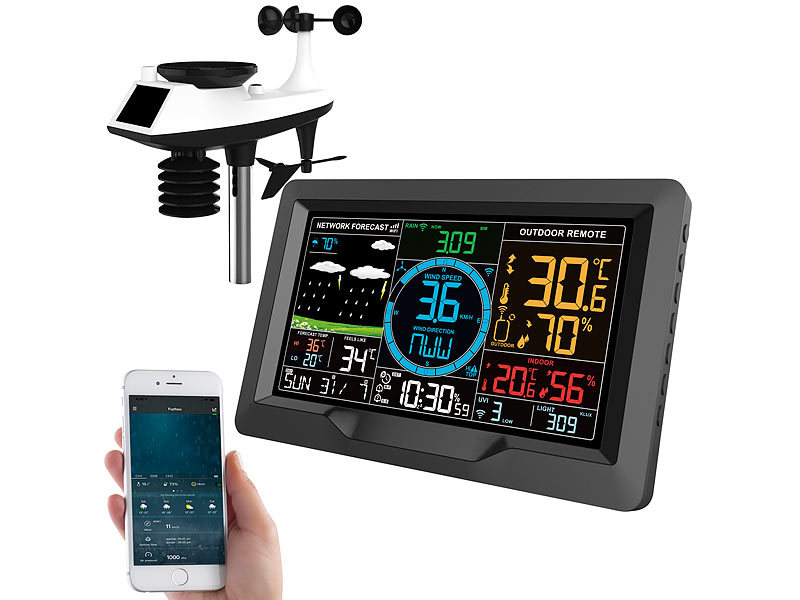; Funk-Wetterstationen mit Außensensor, WLAN und App Funk-Wetterstationen mit Außensensor, WLAN und App Funk-Wetterstationen mit Außensensor, WLAN und App Funk-Wetterstationen mit Außensensor, WLAN und App 