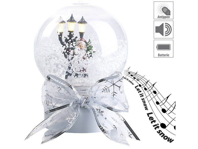 ; LED-Laternen mit Schneewirbel, Singende Weihnachtsbaumkugeln LED-Laternen mit Schneewirbel, Singende Weihnachtsbaumkugeln LED-Laternen mit Schneewirbel, Singende Weihnachtsbaumkugeln 