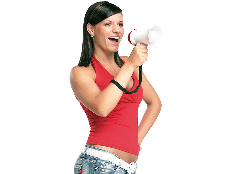 ; Megafone mit MP3-Playern Megafone mit MP3-Playern Megafone mit MP3-Playern Megafone mit MP3-Playern 
