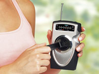infactory Tragbares Dynamo-Radio für UKW/MW-Empfang;  