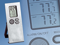 Edelstahl Uhr & Thermometer (innen/außen);  