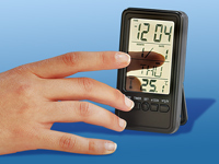 infactory Multifunktionelle LCD-Spiegeluhr mit Thermometer;   