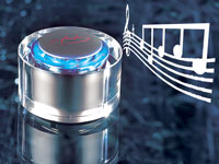 infactory Glas-Tischradio "Blue Freeze";  