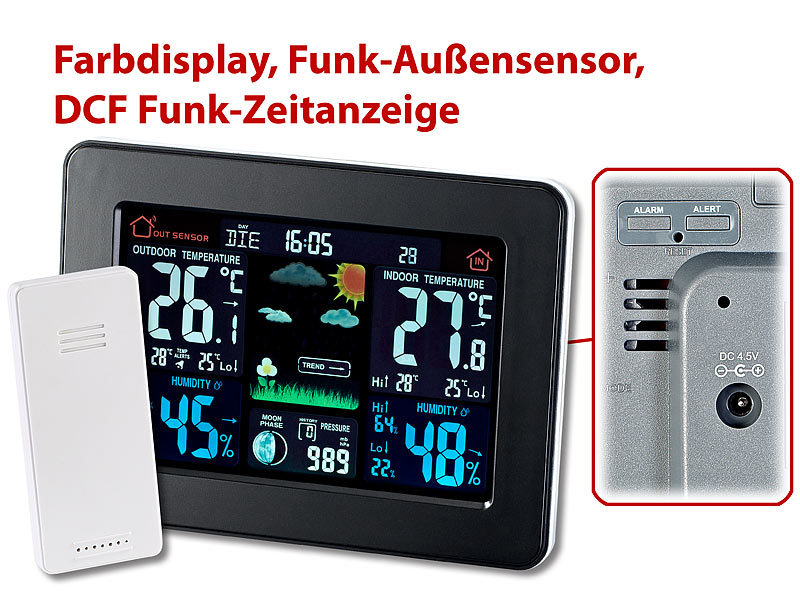 ; Funk-Wetterstationen mit Außensensor, WLAN und App 