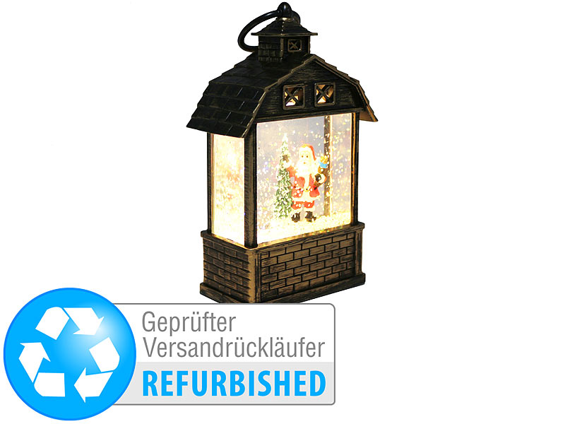 ; LED-Laternen mit Schneewirbel 