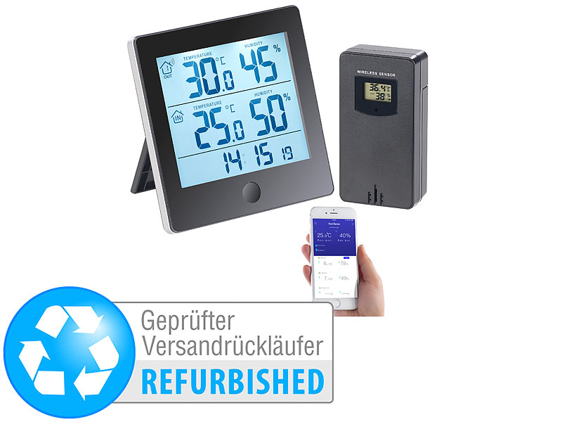 ; Funk-Wetterstationen mit Außensensor, WLAN und App Funk-Wetterstationen mit Außensensor, WLAN und App Funk-Wetterstationen mit Außensensor, WLAN und App 