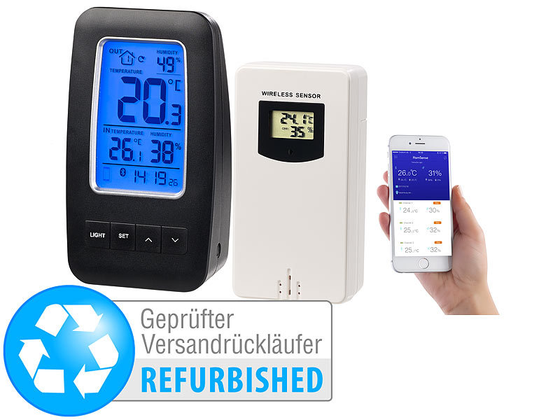 ; Funk-Wetterstationen mit Außensensor, WLAN und App 