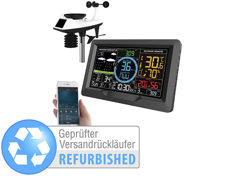 ; Funk-Wetterstationen mit Außensensor, WLAN und App 