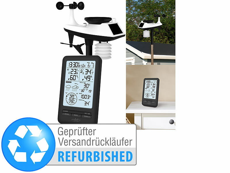 ; Wetterstationen mit Farb-Display, Funkuhr und Außensensor, Funk-Wetterstationen mit Außensensor, WLAN und App 