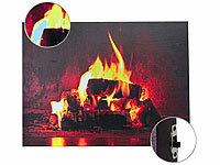 infactory LED Bild Kaminfeuer, Kamin Bild, Wandbild Kamin