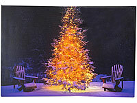 infactory LED Bild Weihnachtsbaum, Weihnachtsdeko Bilder mit LED