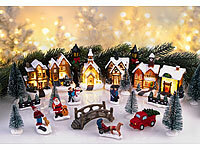 infactory Winterdorf Deko, Schneemann, Weihnachtsdorf Set