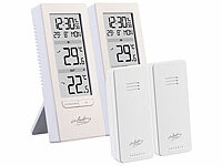 infactory Außenthermometer Fenster, Thermometer Digitale Küche; Wetterstationen mit Farb-Display, Funkuhr und Außensensor Wetterstationen mit Farb-Display, Funkuhr und Außensensor 