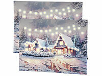 infactory Motiv-Leinwand, Weihnachtsbild mit LED-Beleuchtung; Weihnachtsbäume mit LED-Beleuchtung Weihnachtsbäume mit LED-Beleuchtung 