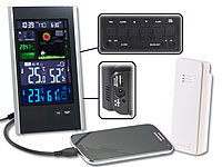 ; Funk-Wetterstationen mit Außensensor, WLAN und App, Wetterstationen mit Farb-Display, Funkuhr und Außensensor 