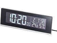 infactory Tischuhr mit Thermometer, Tischfunkuhr, Tischuhr Digital