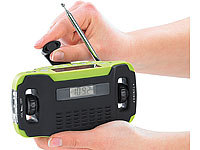 infactory Handkurbel Radio, Notfallradio mit LED-Lampe; Solar- & Dynamo-Radios mit Powerbank-Funktion Solar- & Dynamo-Radios mit Powerbank-Funktion Solar- & Dynamo-Radios mit Powerbank-Funktion Solar- & Dynamo-Radios mit Powerbank-Funktion