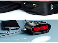 ; Funk-Wecker mit 2 Weckzeiten, USB-Ladestation und Thermometer Funk-Wecker mit 2 Weckzeiten, USB-Ladestation und Thermometer 