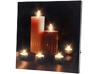 infactory LED Bild, LED Bild Kerzen, LED Kerzenbild, LED Wandbilder