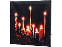 infactory LED Wandbild, LED Leinwandbild Weihnachten, Adventskranz