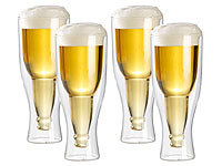 infactory Thermo Bierglas, Doppelwandgläser, Dual-Gläser für Biere