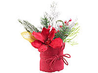 infactory Dekoblumen, Weihnachts-Kunstblumen-Gesteck, Blumendekoration