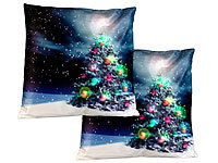 infactory Kissen LED, Deko-Kissen LED, Dekokissen Winter, Pillow