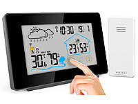 infactory Wetterstation Funkuhr, Wetterstationen mit Farb Display