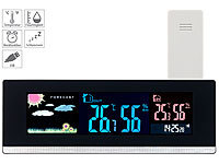 ; Funk-Wetterstationen mit Außensensor, WLAN und App, Wetterstationen mit Farb-Display, Funkuhr und Außensensor 